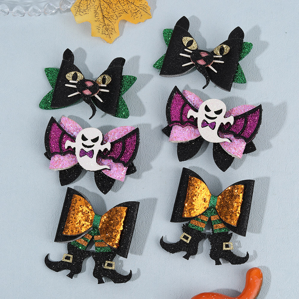 2Pcs Sparkly Glitter Halloween Hair Clip for Girls Kids