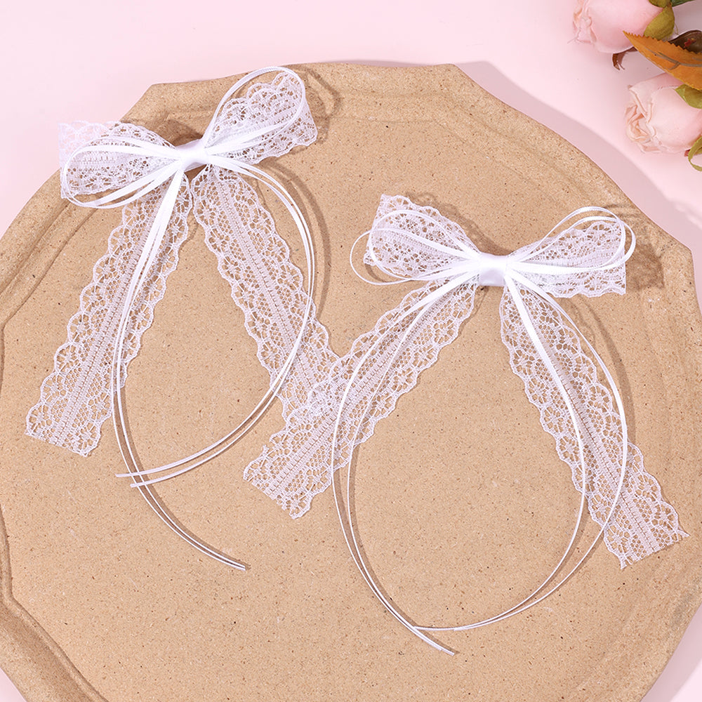 2Pcs Boutique Lace Flower Hair Clip for Women Girls Long Hair Hair Bow Clip