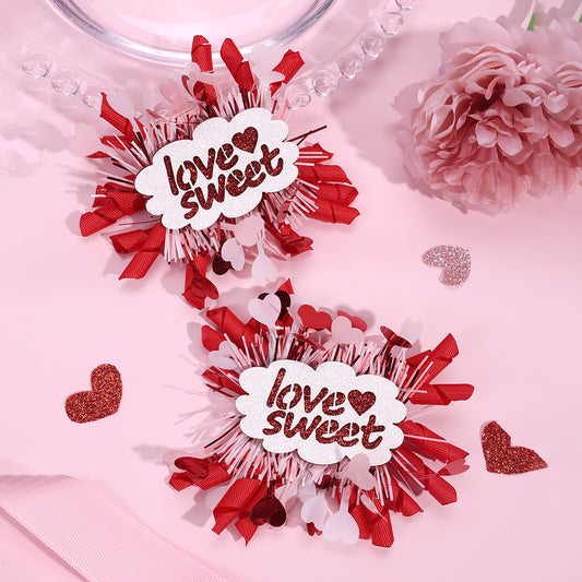 2Pcs Party Love Curly Valentine's Day Hair Clips