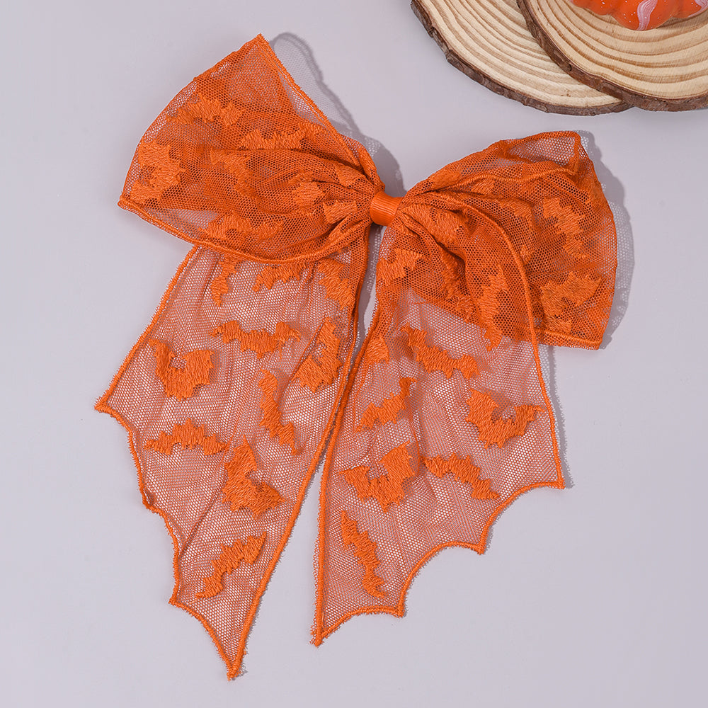 Mesh Boutique Hair Bow Clip Halloween Hair Clip for Girls Kids