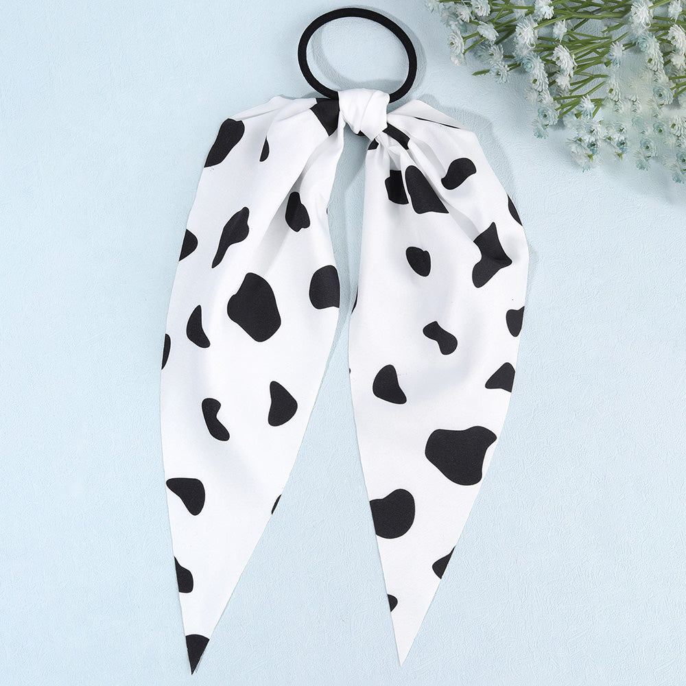 Women Print Fabric Handmade Ponytails Bow Ties Girls Scrunchies Accessories