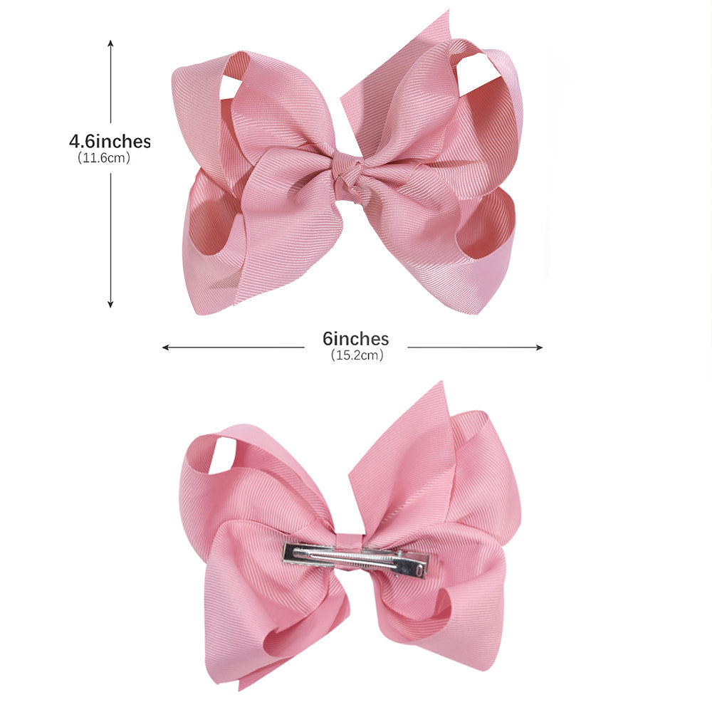 30PCS 6 inch Solid Color Grosgrain Hair Bows