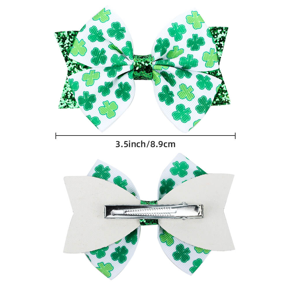 St. Patrick's Day Clover Hair Clips