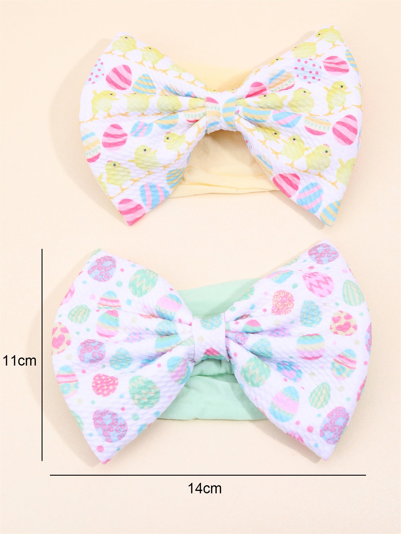 2PCS Easter Eggs Bullet Fabric Baby Headbands
