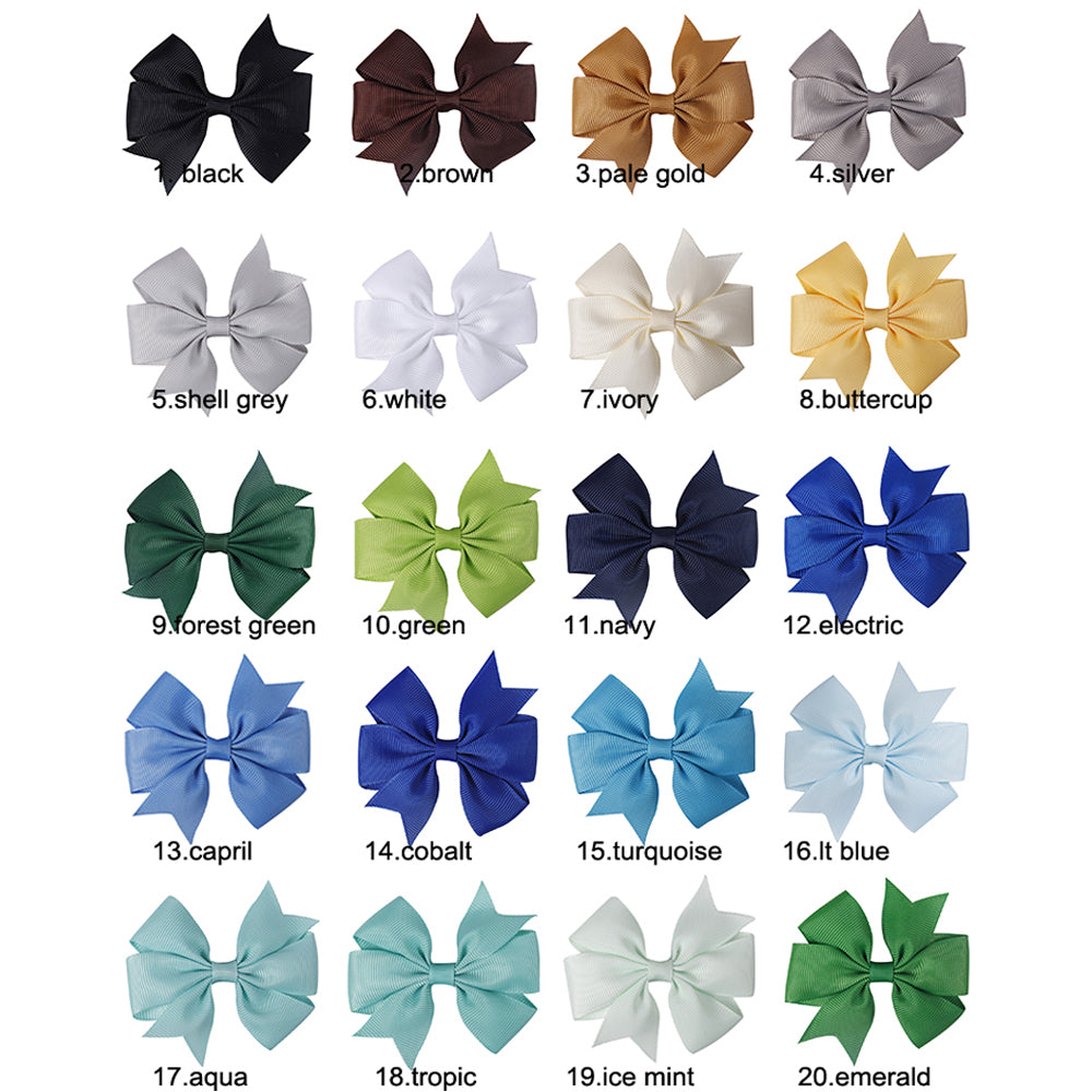 Baby Girl Bows | 40 colors 3 inch Pinwheel Girls Hair Bows