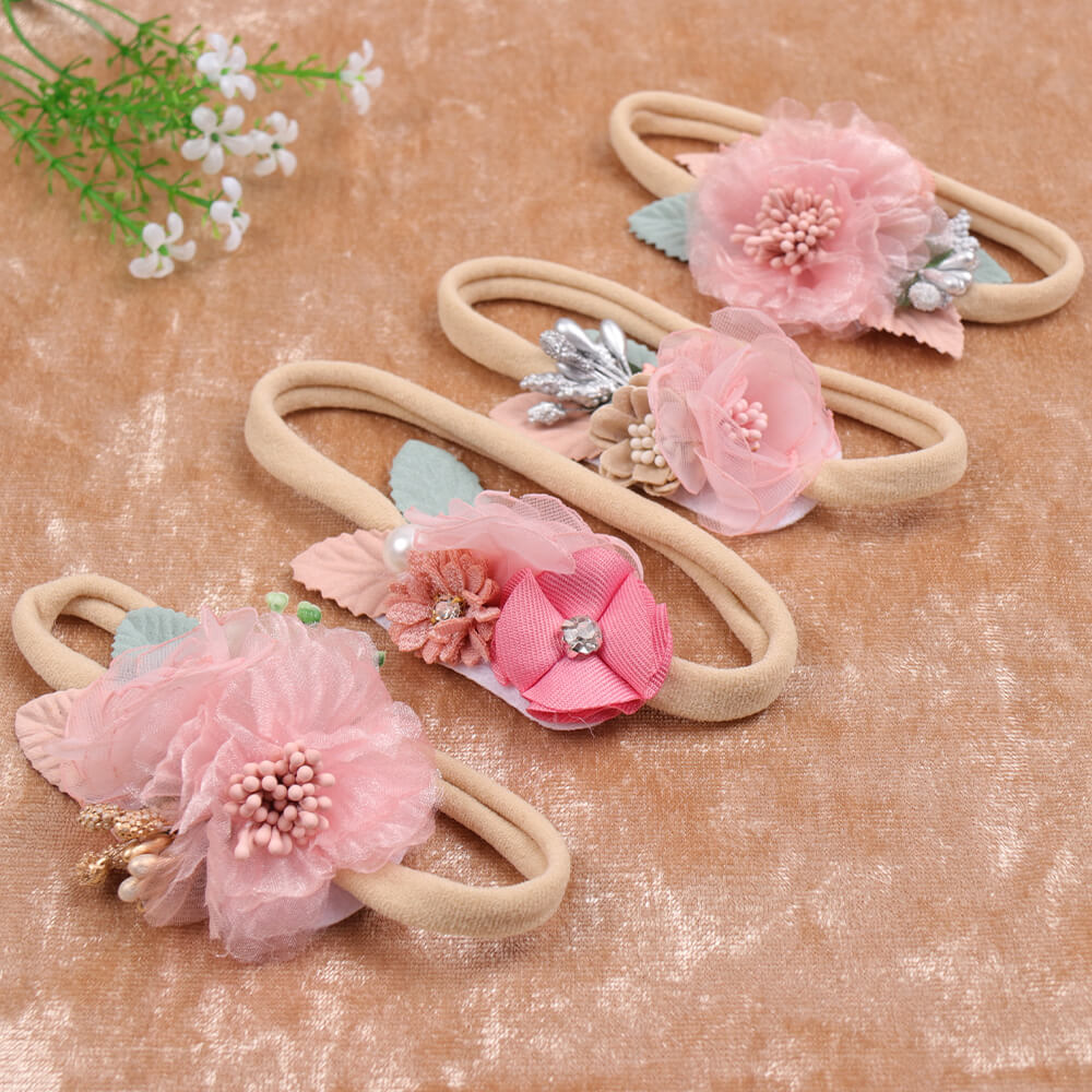 Nylon Flower Baby Headbands
