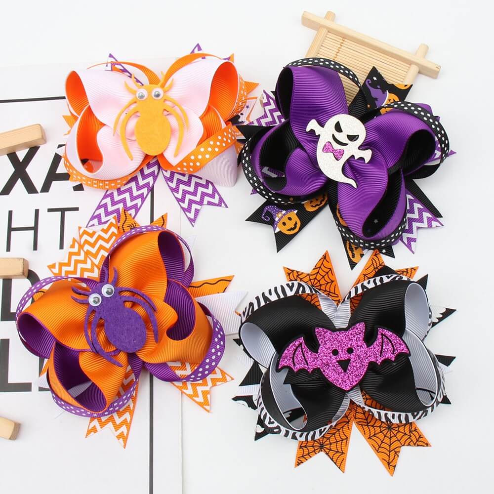 Boutique Halloween Round Hair Bows