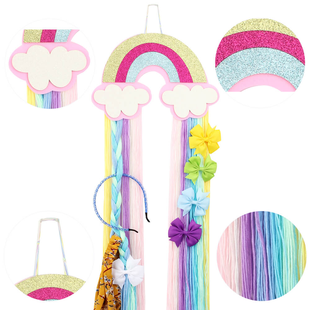 Rainbow and Cloud Hair Bow Holder