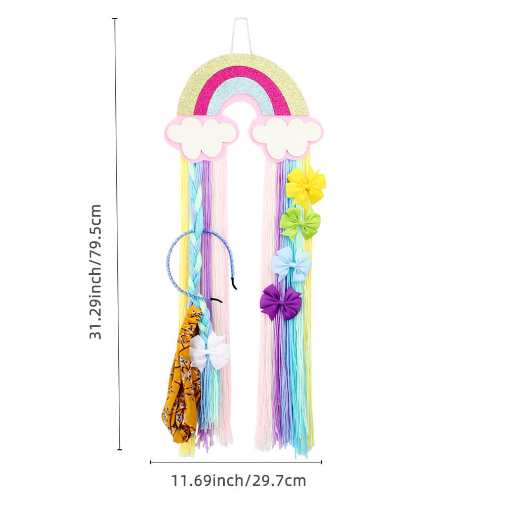 Rainbow and Cloud Hair Bow Holder