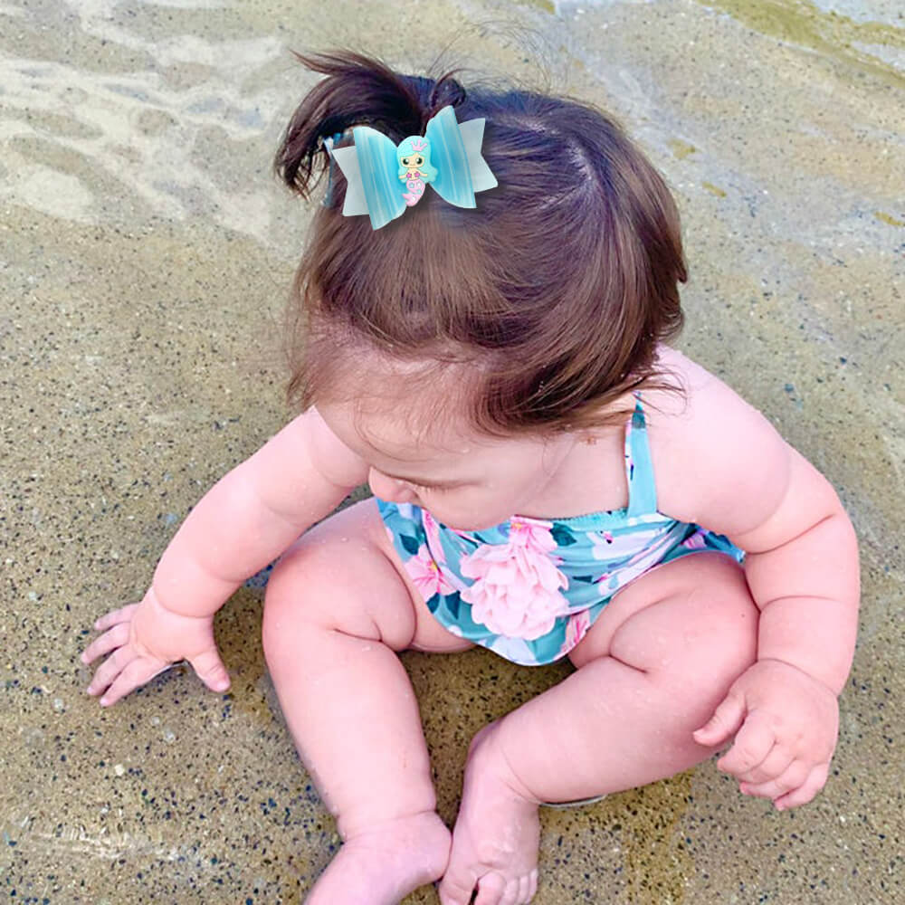 30Pcs Pool Bows Mermaid Jelly Hair Bows
