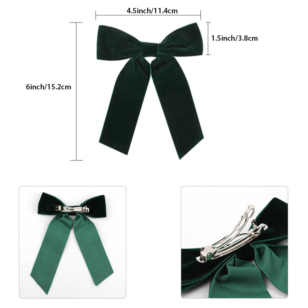 30Pcs Large Velvet Bow French Hair Clips