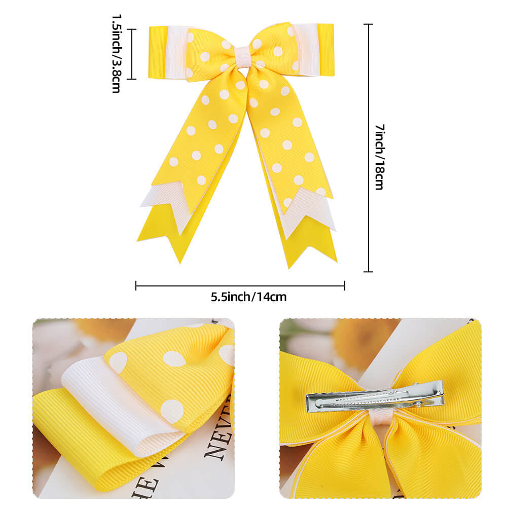 Large Hair Bow Polka Girl Hair Clips