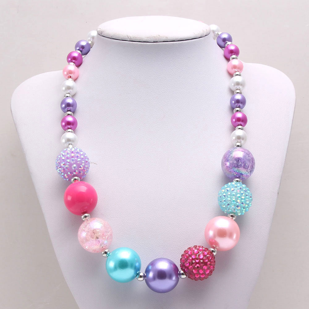 Candy Color Beads Girl Crystal Necklace