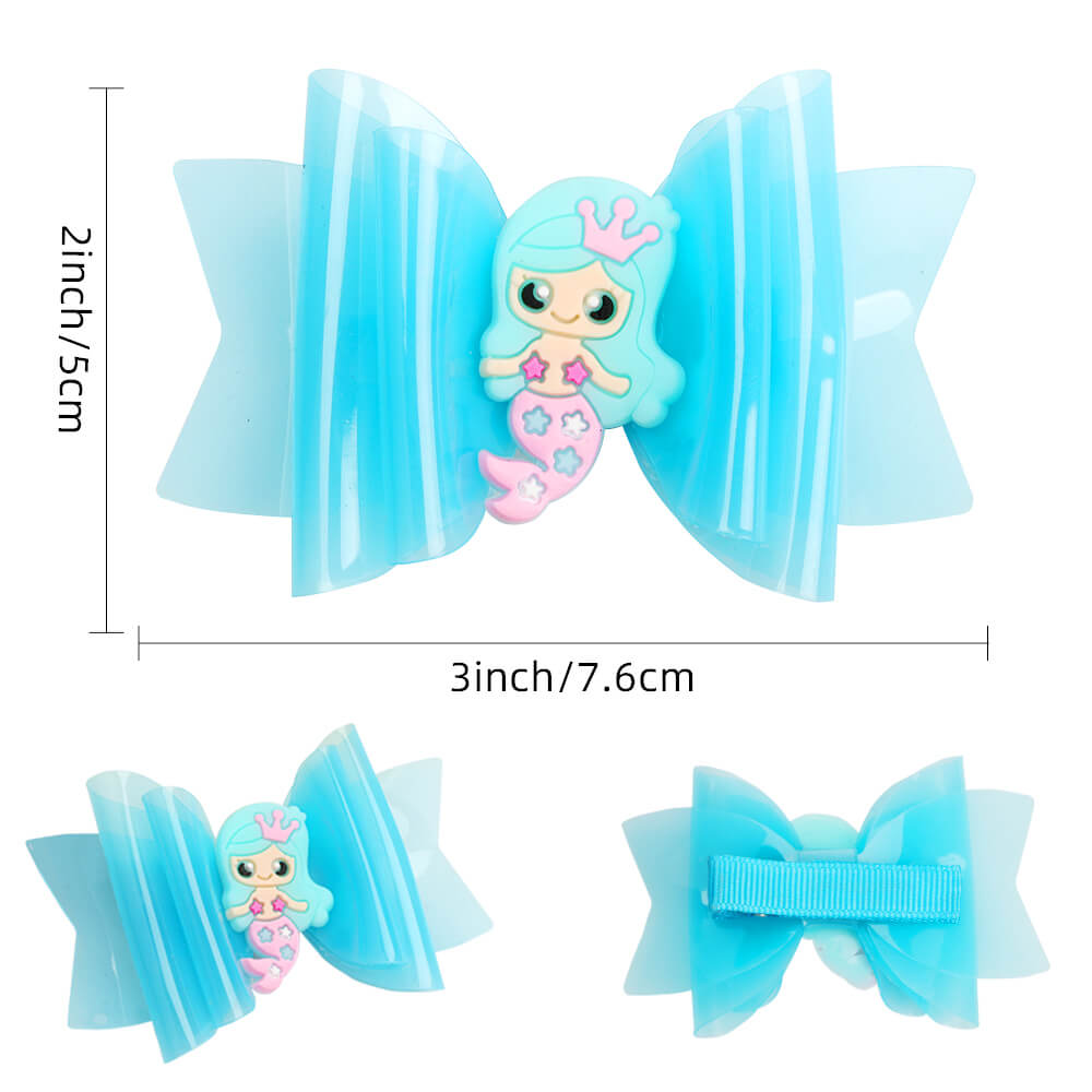 30Pcs Pool Bows Mermaid Jelly Hair Bows
