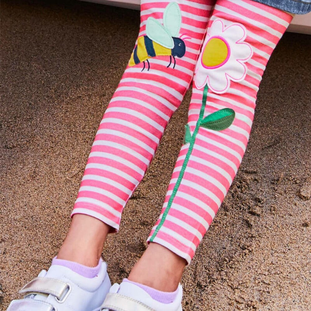 Flower Stripe Girls' Leggings Pants – cnhairaccessories
