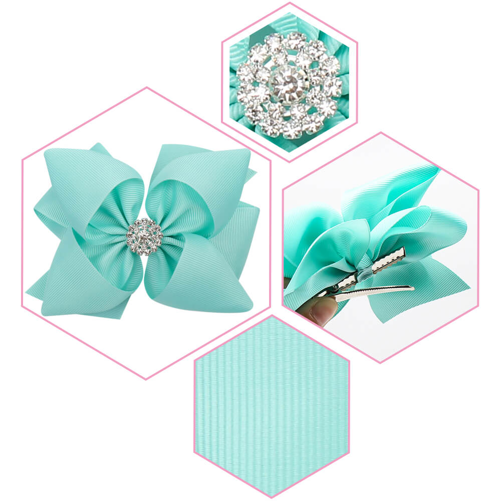 5'' Solid Stacked Rhinestone Hair Bows