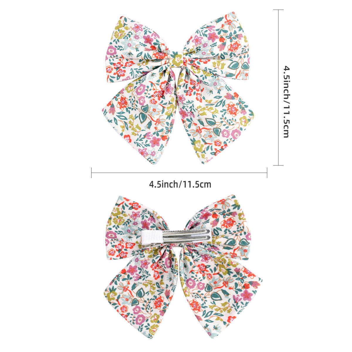 Flower Pattern Handmade Hair Bows