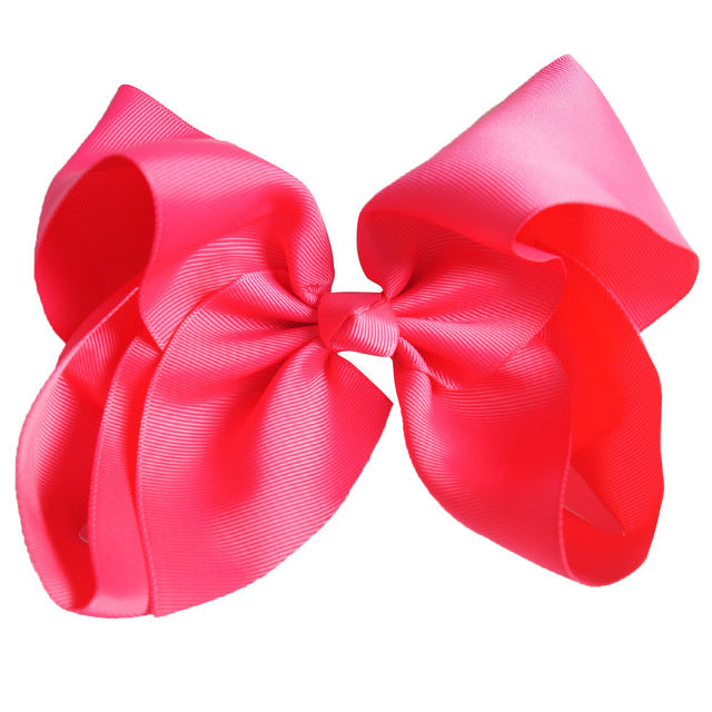 8 Inches Oversized Solid Color Hair Bows