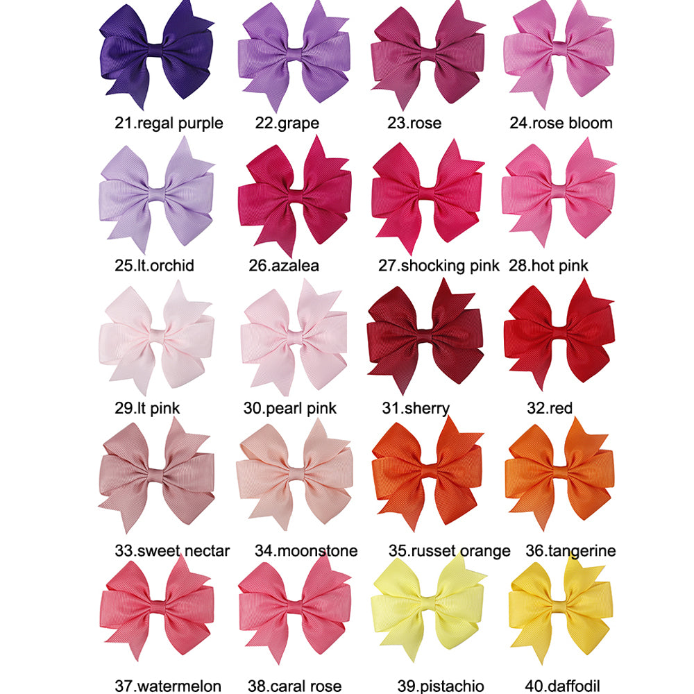 Baby Girl Bows | 40 colors 3 inch Pinwheel Girls Hair Bows