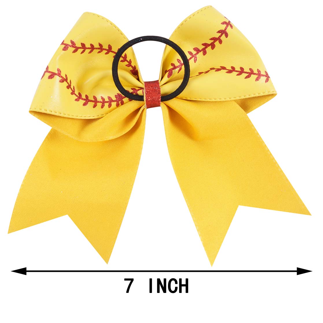 12PCS 7'' Baseball Leather Cheer Bows