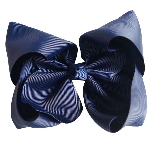 8 Inches Oversized Solid Color Hair Bows