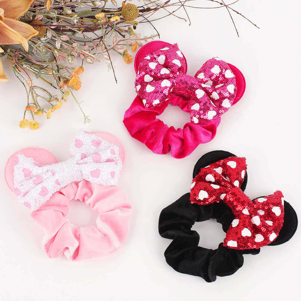 Cute Ears Polka Velvet Scrunchies