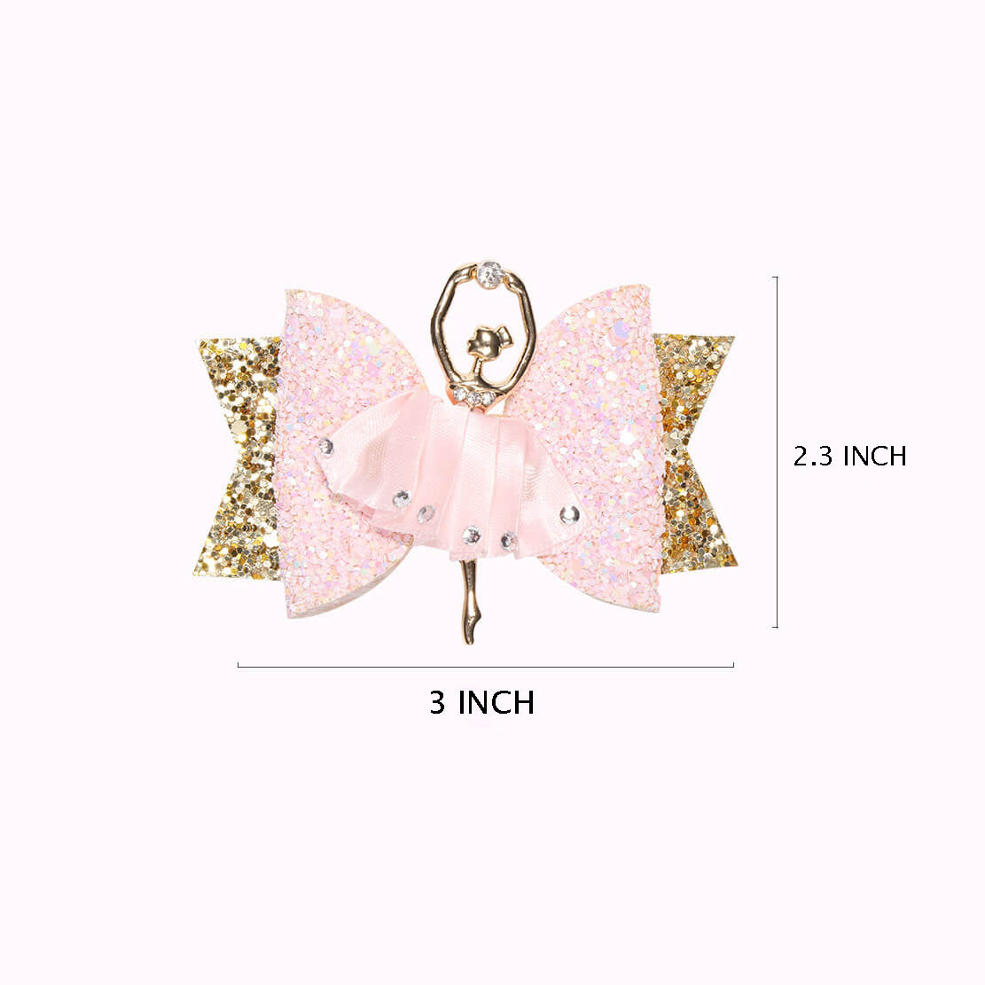 Glitter Hair Clips with Ballerina