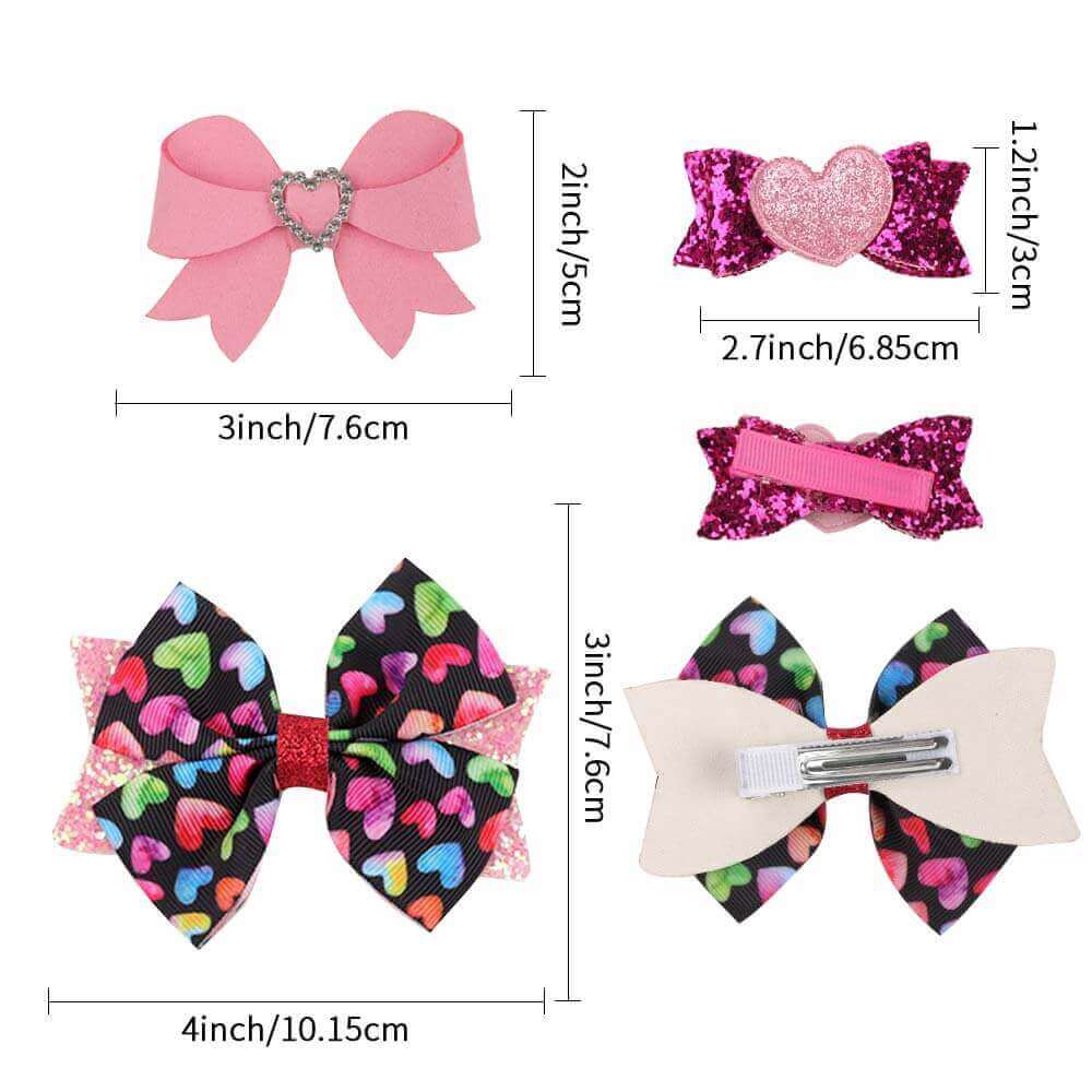 3PCS Sweet Pink Glitter Hair Clip Set
