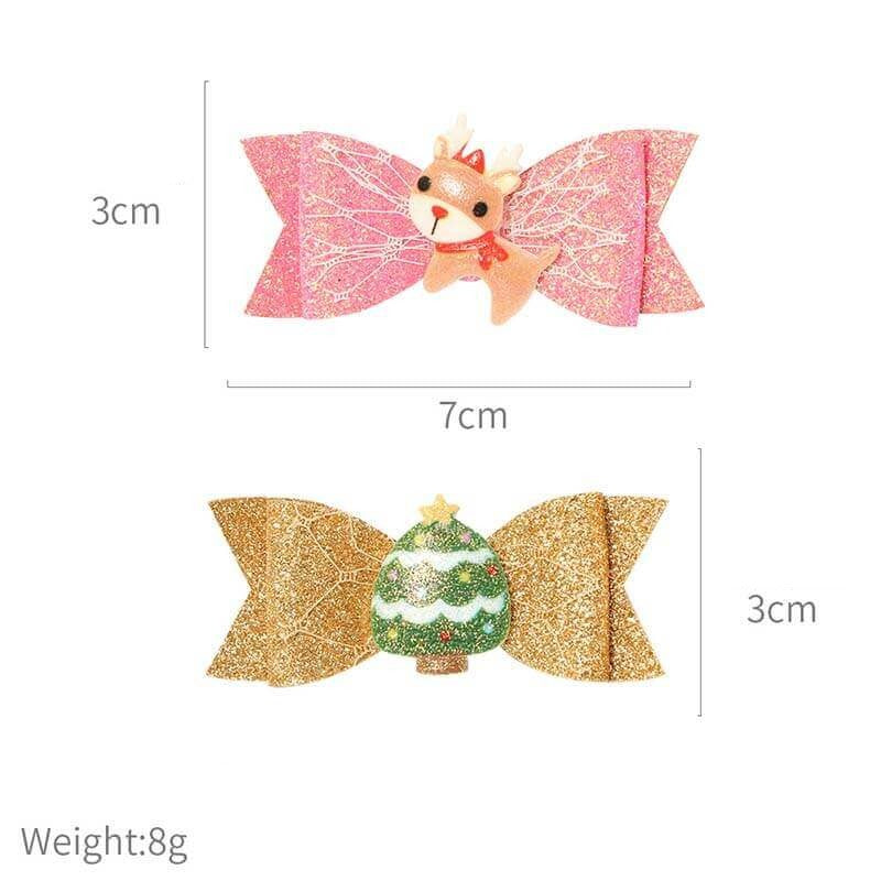 Christmas Reindeer Glitter Hairpins