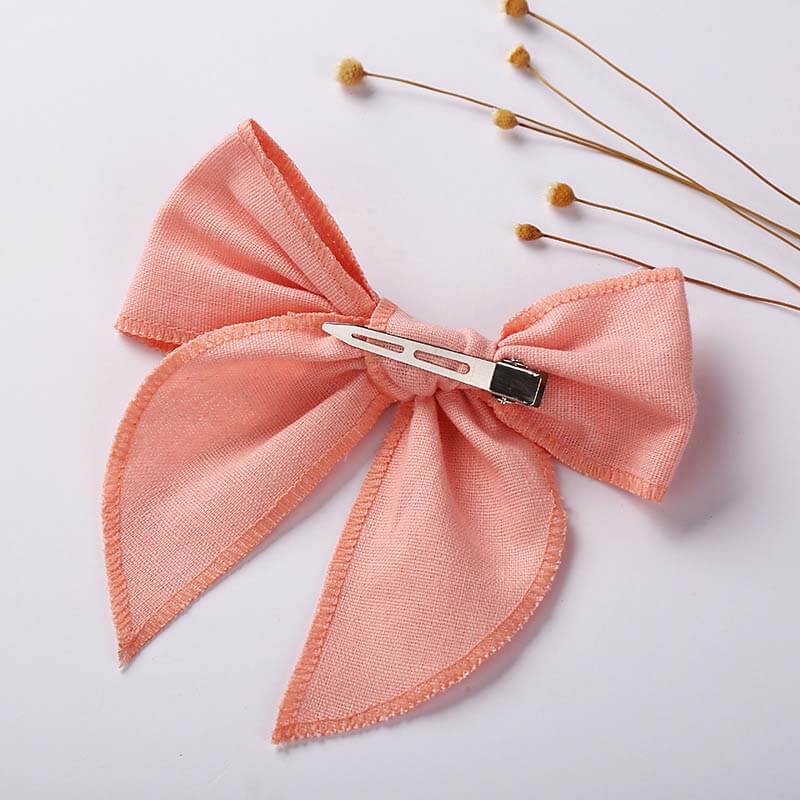 Pure Color Cotton Linen Cheer Bows