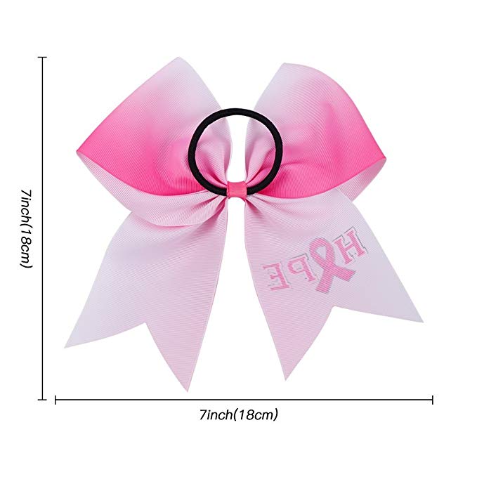 Large Breast Cancer Awareness Cheer Bows