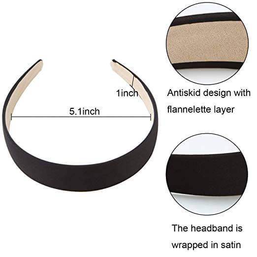 8 Pieces Satin Anti-slip Wide Headbands