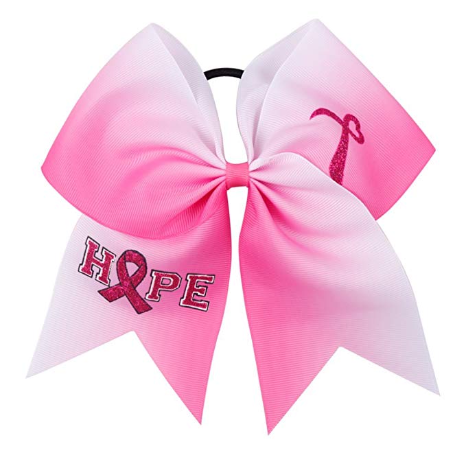 Large Breast Cancer Awareness Cheer Bows