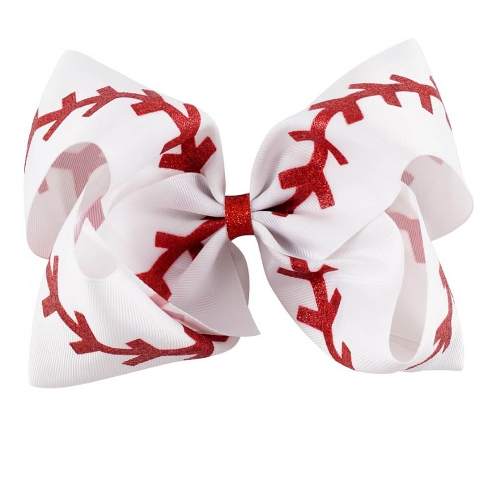 Large Softball Ribbon Hair Bows | Boutique Baseball for Girls
