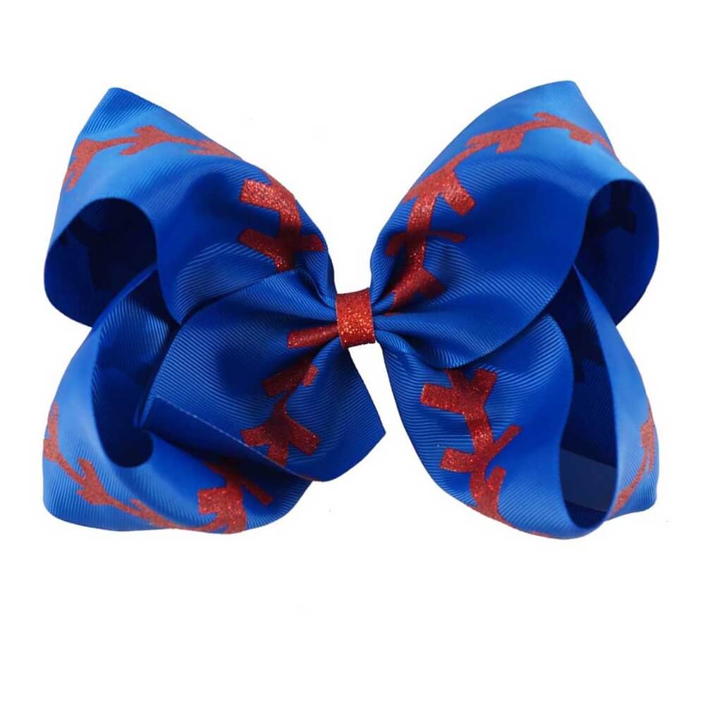 Large Softball Ribbon Hair Bows | Boutique Baseball for Girls
