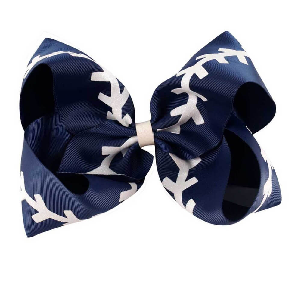 Large Softball Ribbon Hair Bows | Boutique Baseball for Girls