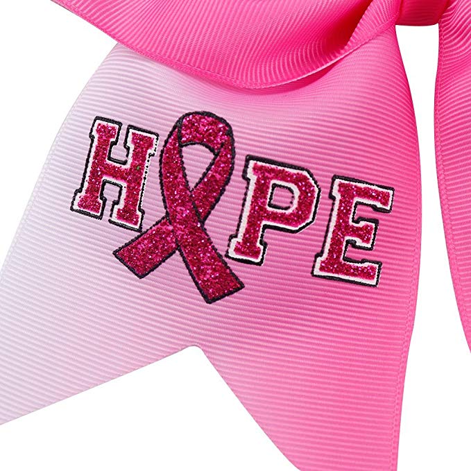 Large Breast Cancer Awareness Cheer Bows