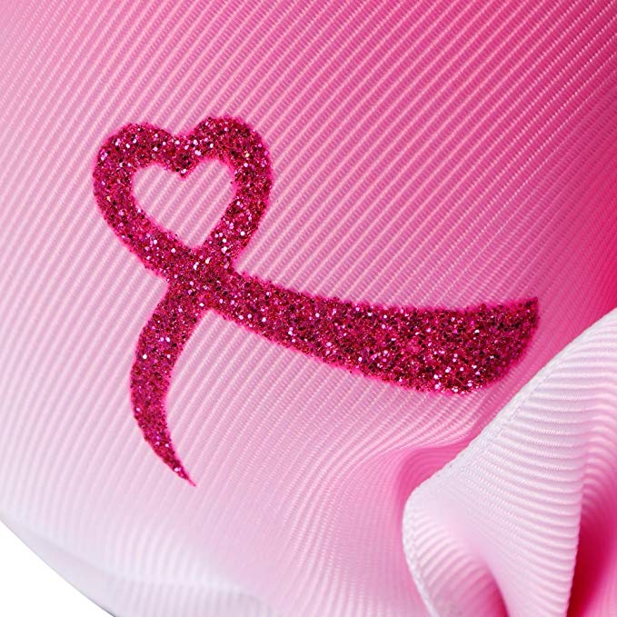 20PCS Large Breast Cancer Awareness Cheer Bows