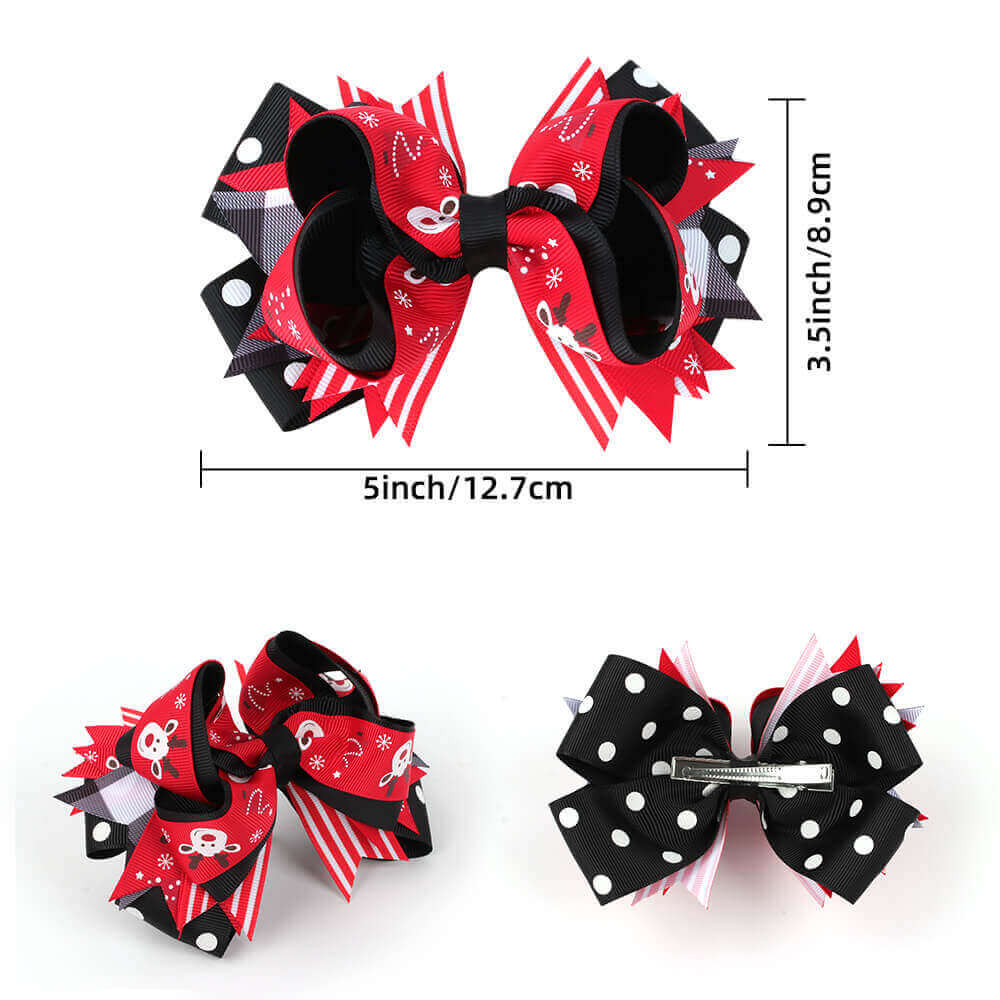 5'' Christmas Reindeer Hair Bows