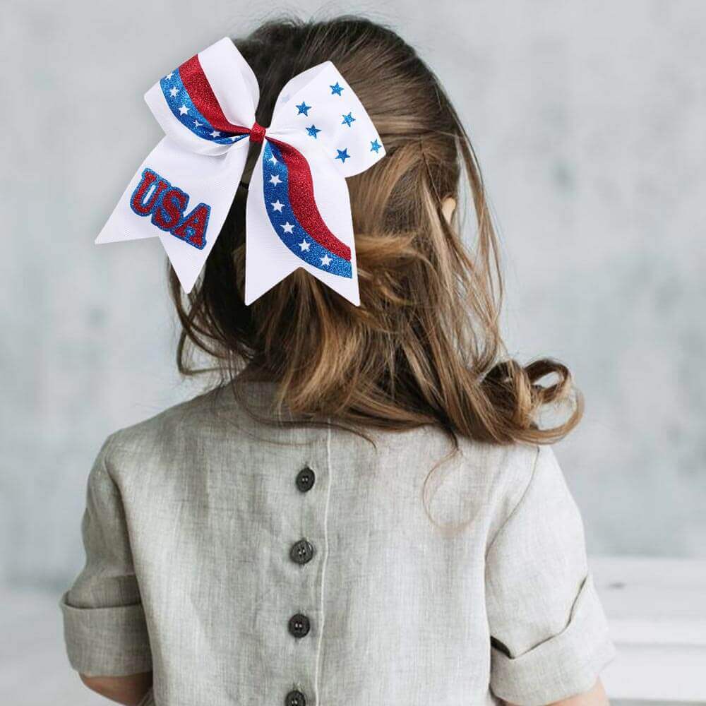 4th of July Stars Rhinestone Cheer Bows