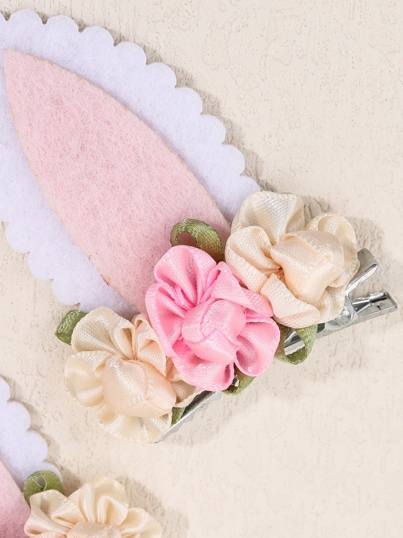 Pink Bunny Ear Easter Hair Clips for Girls