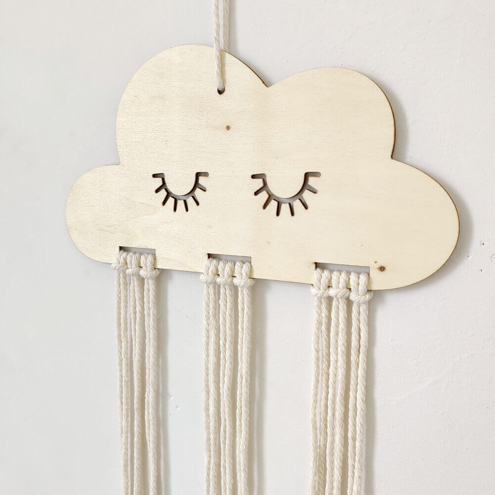 Wooden Cloud Baby Hair Bows Holder