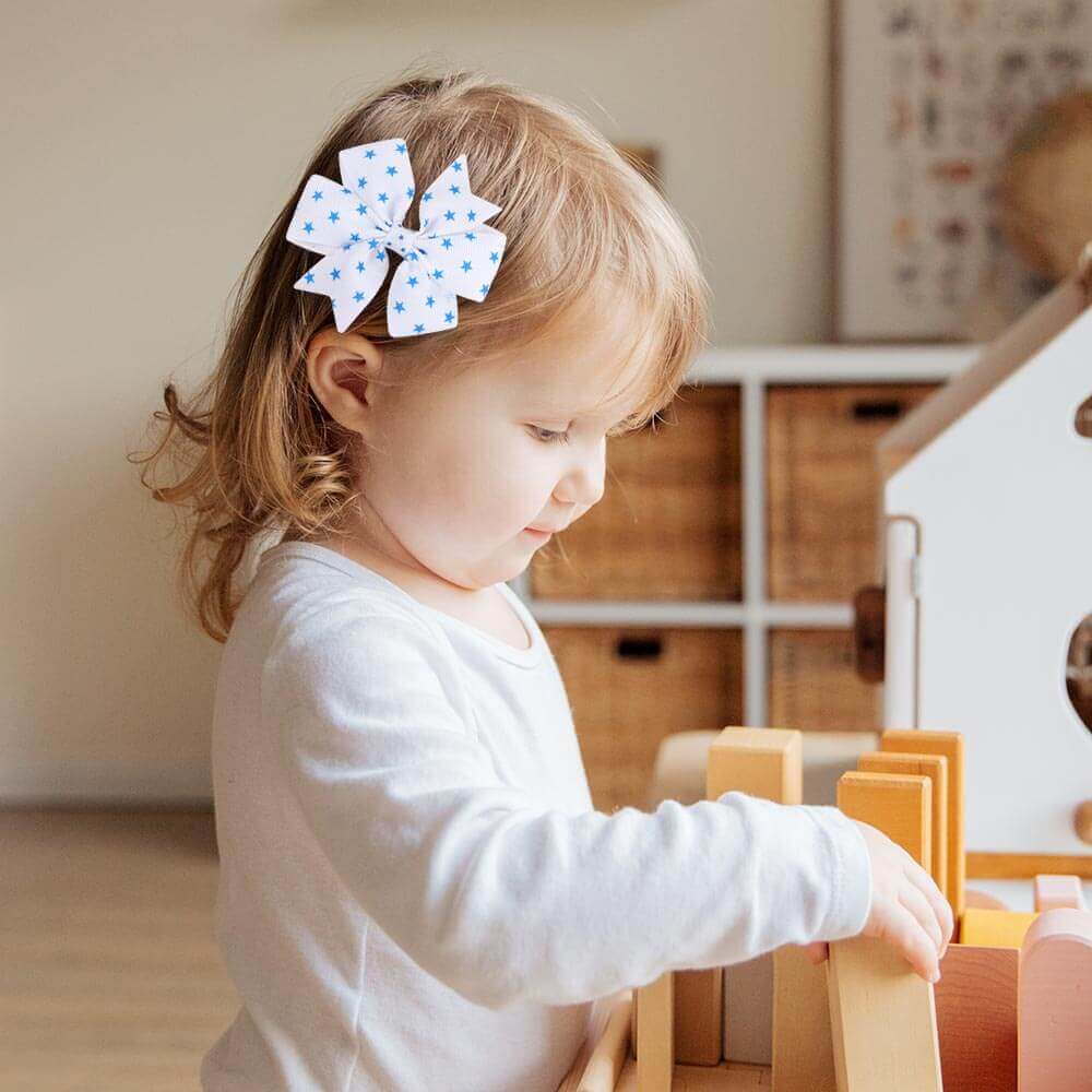 4PCS Patriotic Pinwheel Hair Bows