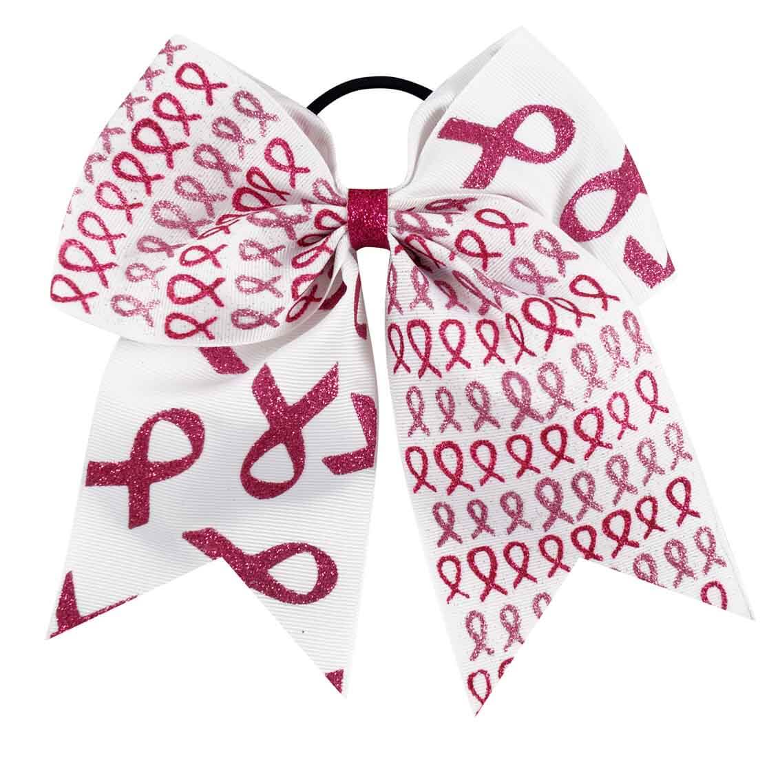 Breast Cancer Awareness Glitter Cheer Bows