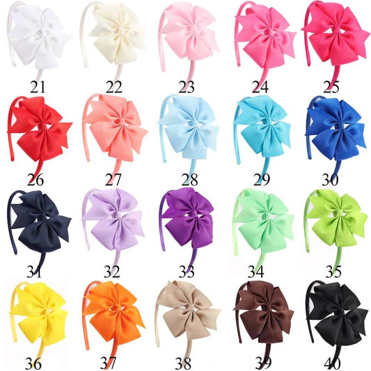 4'' Pinwheel Solid Bow Girl Headbands