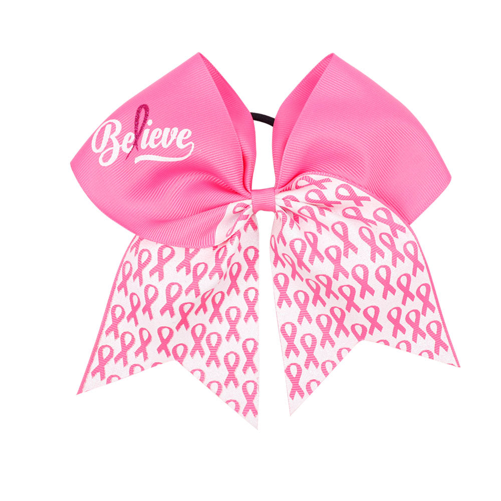 20PCS Large Breast Cancer Awareness Cheer Bows