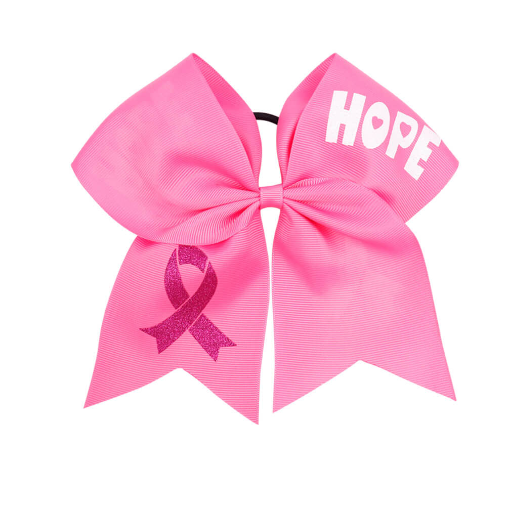 Large Breast Cancer Awareness Cheer Bows