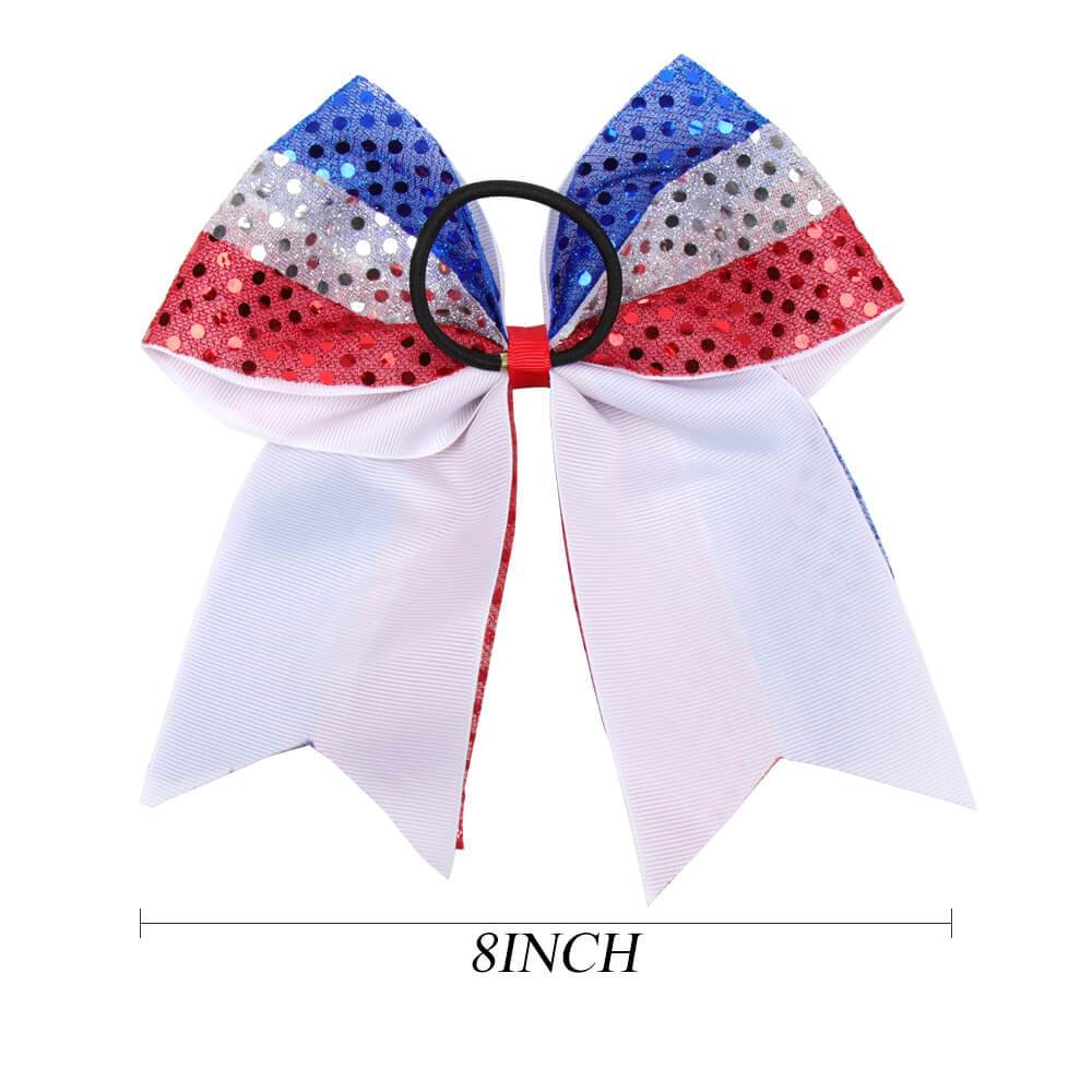 20PCS 4th of July Sequin Cheer Bows