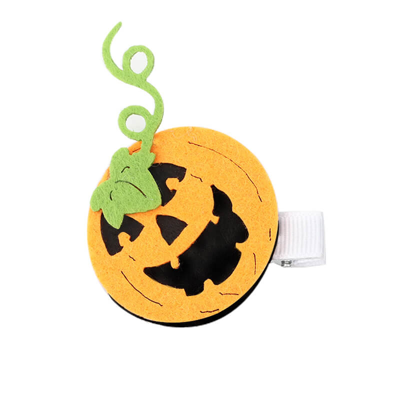 Felt Bat Glitter Pumpkin Hair Clips