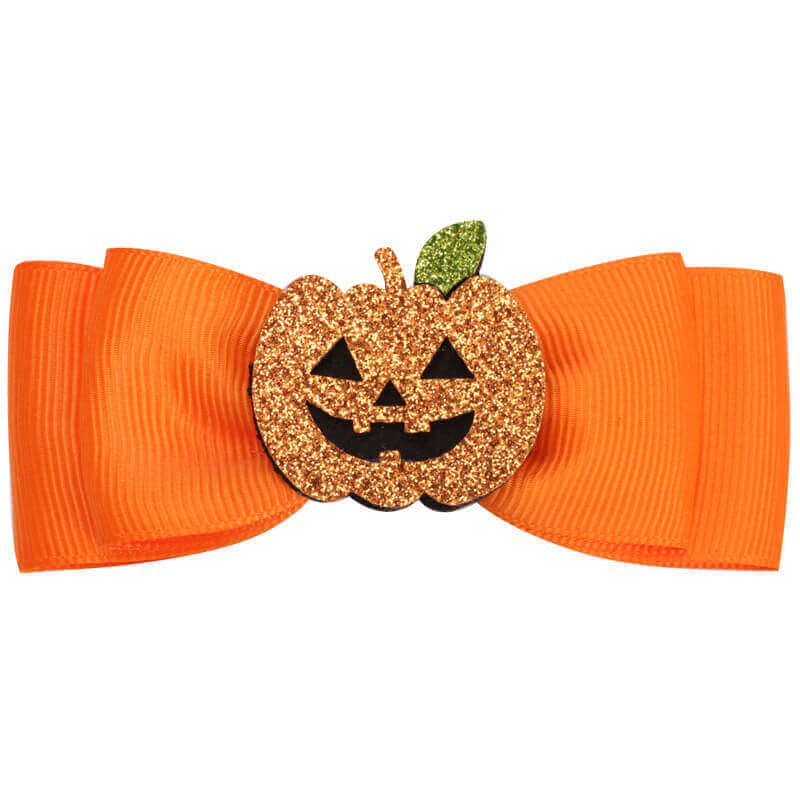 glitter pumpkin hairpins
